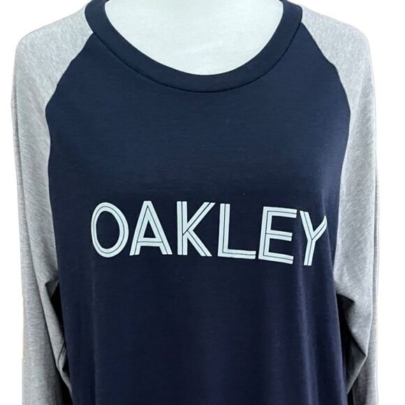 Oakley Men's Logo Regular Fit 3/4 Raglan T-Shirt, ringer style, size L - Picture 2 of 6